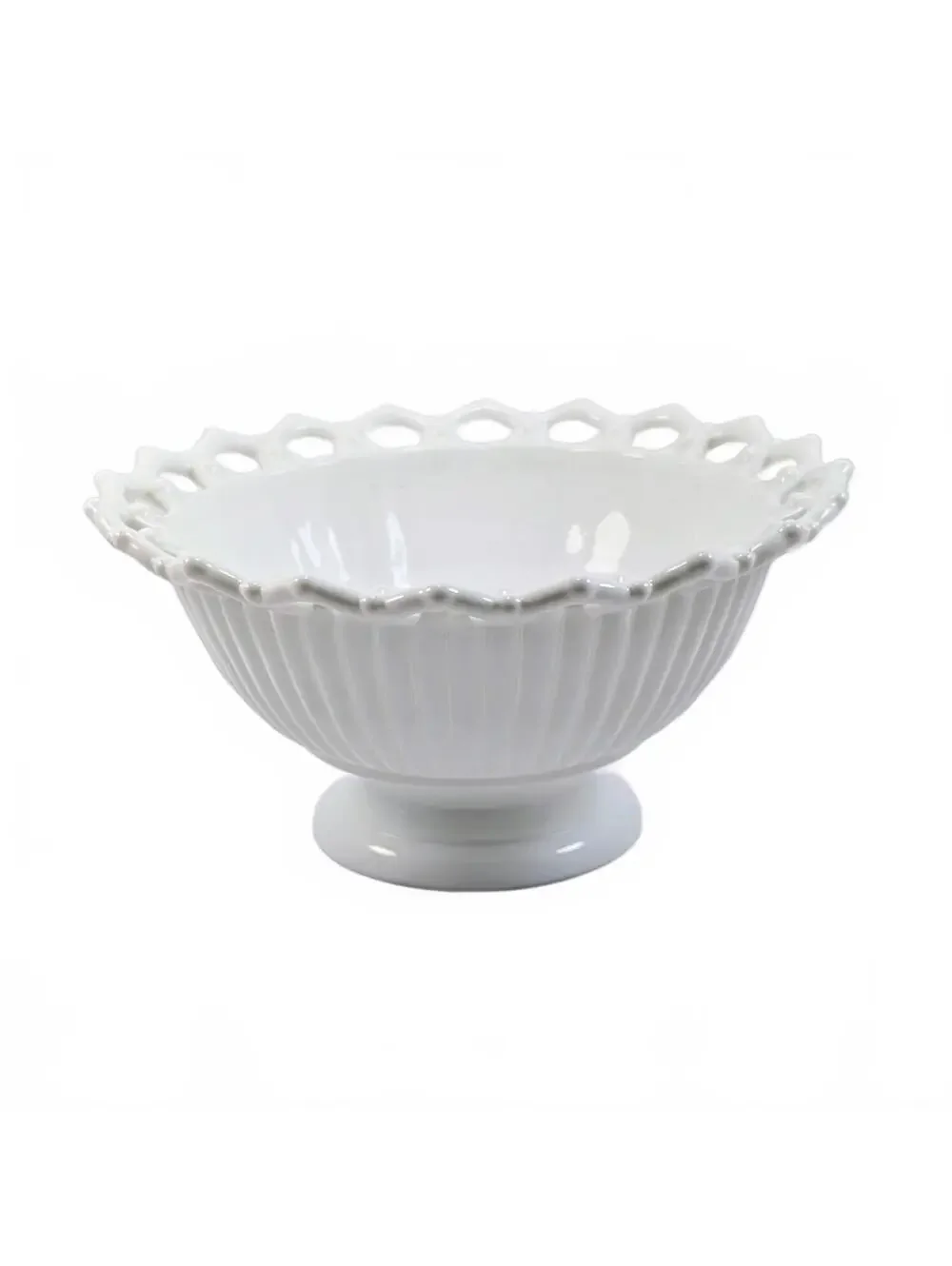 Westmoreland Milk Glass Reticulated Lace Edge Bowl 7
